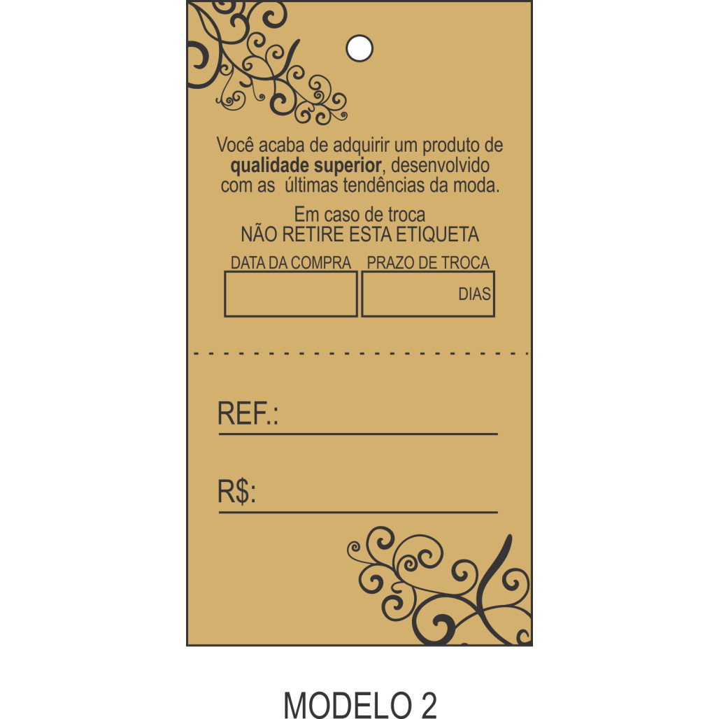 Tag 75 x 38 mm Papel Kraft 160 g - 3