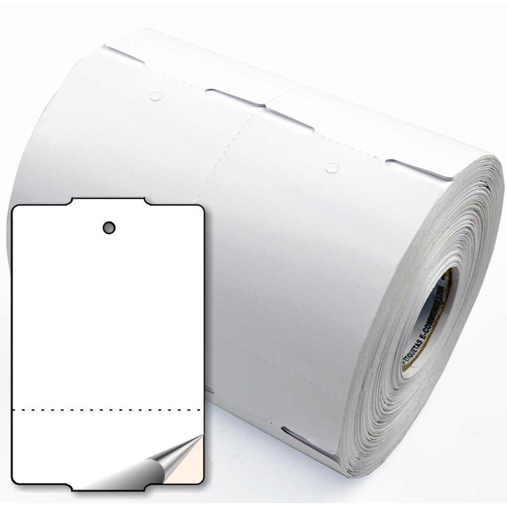 Tag 75 x 50 mm em Papel ADESIVO Couchê para Impressoras Térmicas