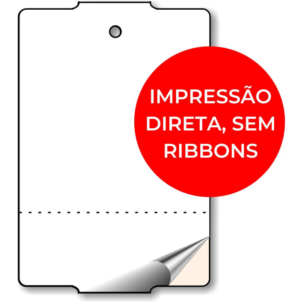 Tag 75 x 50 mm em Papel TÉRMICO ADESIVO para Impressoras Térmicas Diretas - 2
