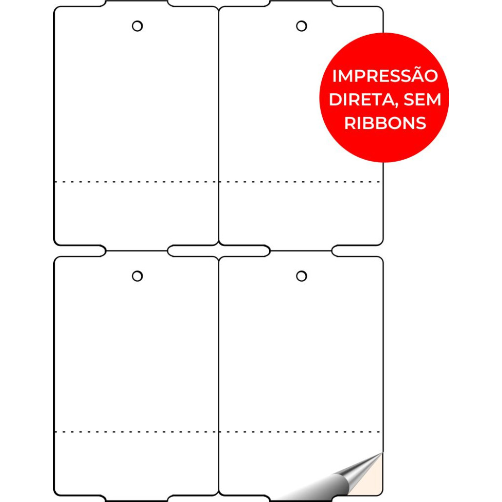Tag 75 x 50 mm em Papel TÉRMICO ADESIVO para Impressoras Térmicas Diretas - 3