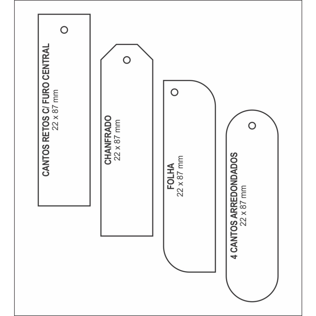 Tag Palito, Tamanho 22x87 mm, Papel Couchê 300 g, Diversos Formatos, com Opções Personalizadas - 5