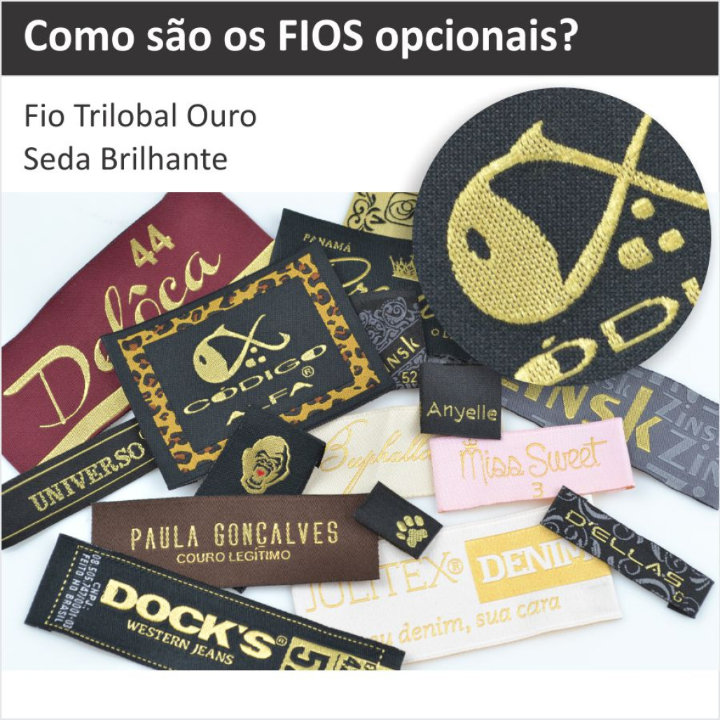 Etiqueta Bordada, 25 ou 28 mm de largura, Diversos Acabamentos, com Opções Personalizadas - 8