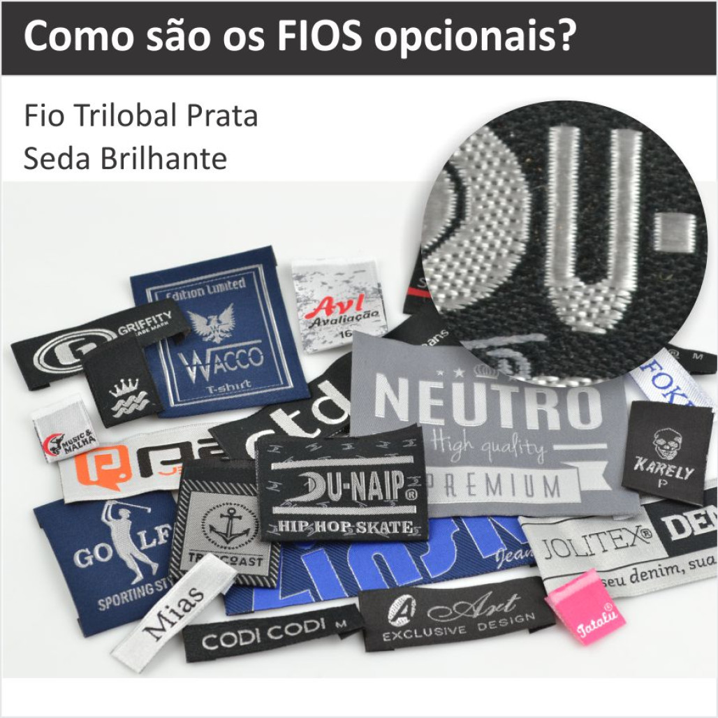 Etiqueta Bordada, 15 ou 18 mm de largura, Diversos Acabamentos, com Opções Personalizadas - 9