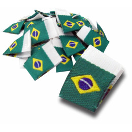 Etiqueta Bordada Bandeira do Brasil - Dobra ao Meio - Alta Definição -  11 x 35 mm