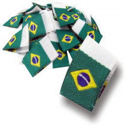 Etiqueta Bordada Bandeira do Brasil - Dobra ao Meio - Alta Definição -  11 x 35 mm