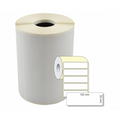 Etiqueta Adesiva em Papel Térmico, 100 x 35 mm x 1 coluna, rolo com 36 metros, para Impressoras Térmicas Diretas
