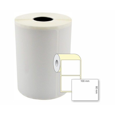 Etiqueta Adesiva em Papel Térmico, 100 x 80 mm x 1 coluna, para Impressoras Térmicas Diretas