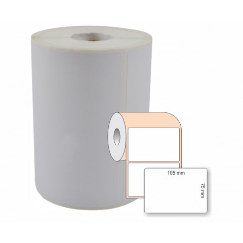 Etiqueta Adesiva BOPP Branco, 105 x 75 mm x 1 coluna, para Impressoras Térmicas
