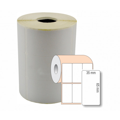 Etiqueta Adesiva BOPP Branco, 35 x 65 mm x 3 colunas, para Impressoras Térmicas