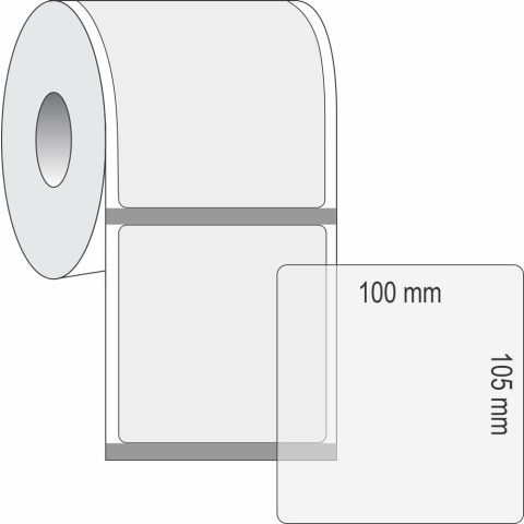 Etiqueta Adesiva BOPP Transparente 100 x 105 mm x 1 coluna para Impressoras Térmicas