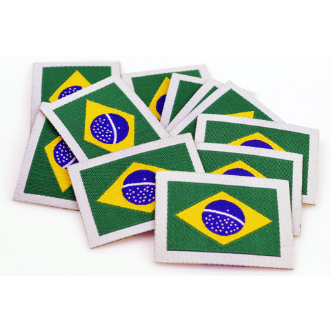Patch Bordado Termocolante Bandeira do Brasil 26 x 36 mm