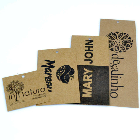 Tag Kraft 160 g, Diversos Tamanhos, com Opções Personalizadas