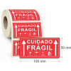 Etiqueta Adesiva Cuidado Frágil 100 x 50 mm - 1