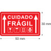 Etiqueta Adesiva Cuidado Frágil 50 x 30 mm - 3